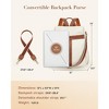 Backpack Purse for Women, PU Leather Anti-theft Backpack, Ladies Convertible Satchel Bags, Shoulder Bag for Travel, Work, Trip, Brown+Beige - 4 of 4