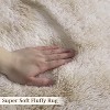 Acekool Fluffy Washable Shag Area Rug with Non-Slip Backing, Soft Plush Solid Carpet for Bedroom, Living Room, Dorm, Gray5x8 - 3 of 4