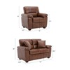 Faux Leather Loveseat and Chair,Ultimate Comfort Couch for Living Room,Lounge Room-Morden Fort - 2 of 4