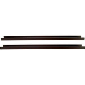Kiera Grace (Set of 2) 44" Kaylen Floating Shelves Espresso: Traditional Style, MDF, No Assembly, Metal Hardware - 1 of 4