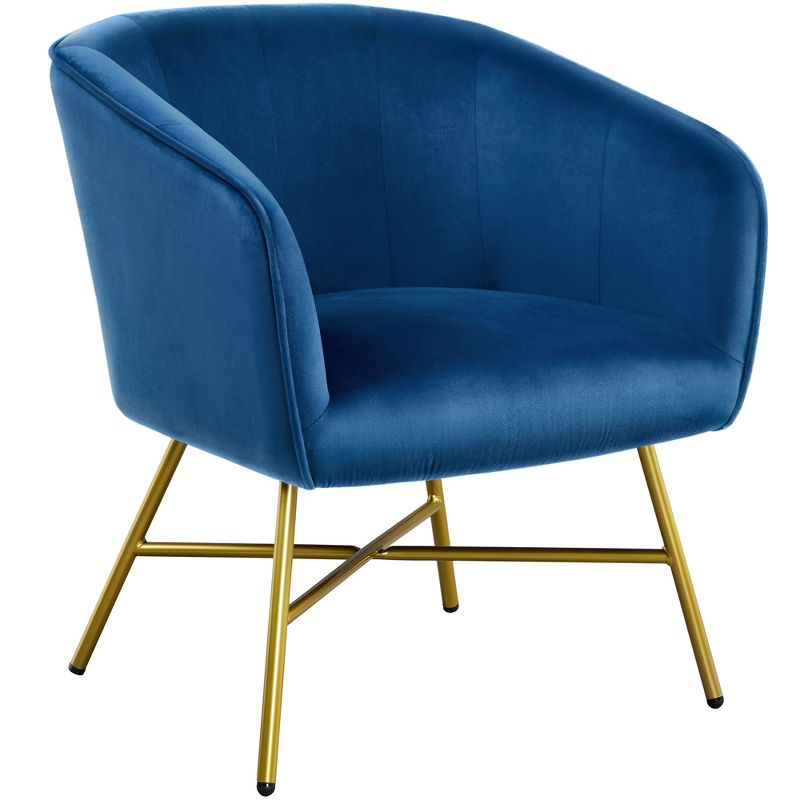 Yaheetech Velvet Upholstered Accent Chair with Backrest Armrest for Living Room, 1 of 7
