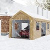 Whizmax Heavy Duty Steel Outdoor Carport,Storage Boat Shed Canopy Garage Car Shelter With 4 Window Sidewalls And 4 Doors - 2 of 4