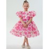 2Bunnies Girls' Organza Puff Sleeve Floral Babydoll Fit & Flare Dress - image 4 of 4