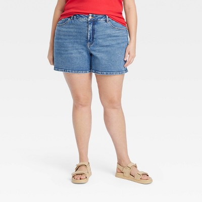 Women's High-rise Midi Jean Shorts - Ava & Viv™ Light Wash 30 : Target