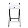 Royal Hampton Frame Side Table with X Shaped Legs and 1 Drawer, White and Black - 2 of 4