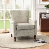 Vincent Wooden Upholstered Armchair with Fabric Pattern and Wingback Design for Bedroom| ARTFUL LIVING DESIGN - 3 of 4