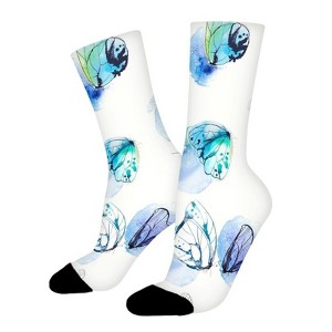 Watercolor Butterfly Women Printed Crew Socks Funny Funky Socks Soft Polyester Novelty Gifts for Artists Men - 1 of 1