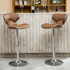 TiramisuBest 25.75in Swivel Counter Stool, Set of 2, Polyester Charcoal Dining Chairs - 2 of 4