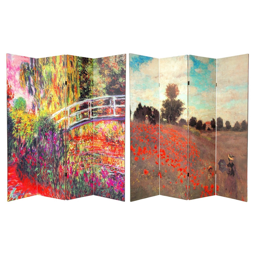 Photos - Other Furniture Monet Fine Art Double Sided Room Divider Japanese Bridge and Poppy Field i