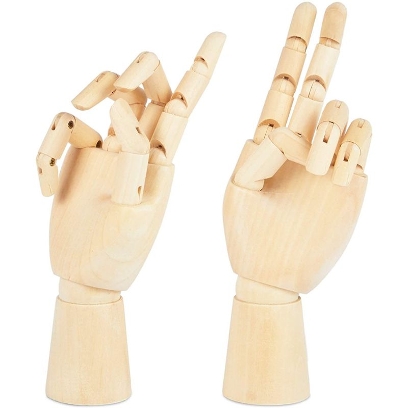 Bright Creations 2 Pack Posable Hand Model for Art, Left and Right Mannequin, 7 in, 5 of 7