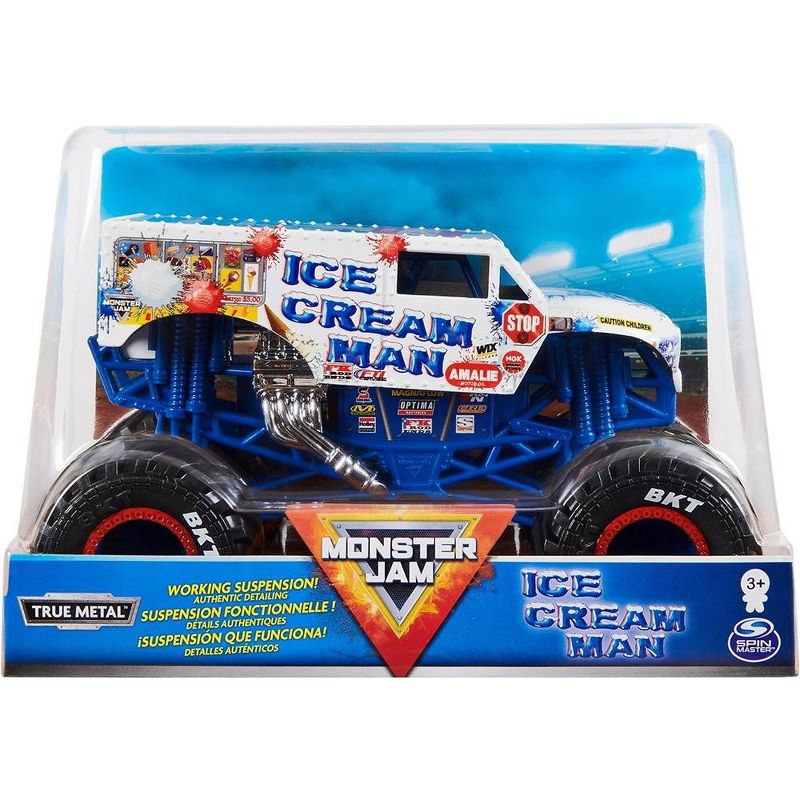Monster Jam, Official Ice Cream Man Monster Truck, Die-Cast Vehicle, 1:24 Scale, 1 of 4