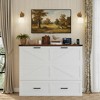 Polibi Fold-Out Murphy Cabinet Bed with Storage Drawer and Charging Station - 2 of 4