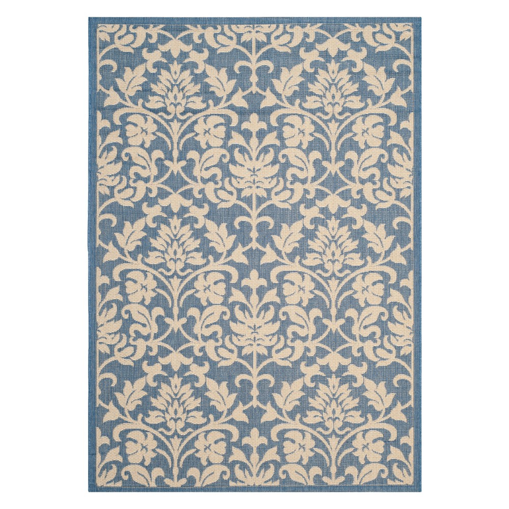 6'7inX9'6in Opole Outdoor Rug Blue/Natural - Safavieh