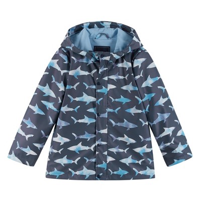 Image of Andy & Evan Infant  Baby Boys Navy Shark Raincoat Blue, Size 9/12M.