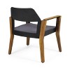 Soho 4pk Outdoor Acacia Wood Club Chairs with Cushions - Teak/Black/Dark Gray - Christopher Knight Home - 4 of 4