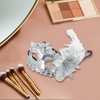 Unique Bargains Ostrich Feather Half Face Party Mask Silver Tone 1 Pc - 4 of 4