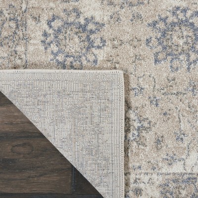 Ivory and Sand Synthetic Persian Runner Rug, 2'2" x 7'6"