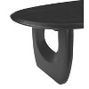 The Urban Port 43" Coffee Table Handcrafted Acacia Wood Cut Out Rounded Panel Legs Black - 4 of 4