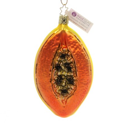 Inge Glas 5.0" Papaya Ornament Fruit Vegetable  -  Tree Ornaments