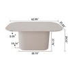 6 Seater Rectangular Dining Table, 63" MDF Table Top with Rounded Corners and Vertical Striped Legs, Seats Up to 8 – Cuddlewood - 4 of 4