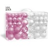 R N' Ds Shatterproof Christmas Ball Tree Ornament - Pink and White - 100 Pack - 4 of 4