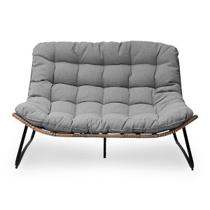Crestlive Products Patio Loveseat All-Weather Rattan Large Furniture with Soft Cushions Outdoor Loveseat Gray - 1 of 4