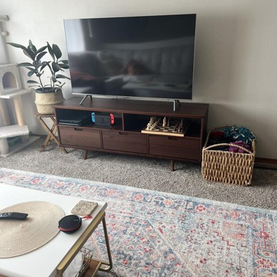 Ashcroft Furniture Caroline Mid Century Modern White TV Stand