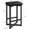24" Bar Stools Set of 2/4 with Footrest, Counter Height Backless Barstools w/ Metal X-Frame, Upholstered PU Leather Seats, Modern Kitchen Stools - 2 of 4