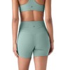 Future Planet Women's Nova Premium Performance Sport Athletic High Waisted Leggings Yoga Biker Shorts Tights Sage Green - 3 of 4