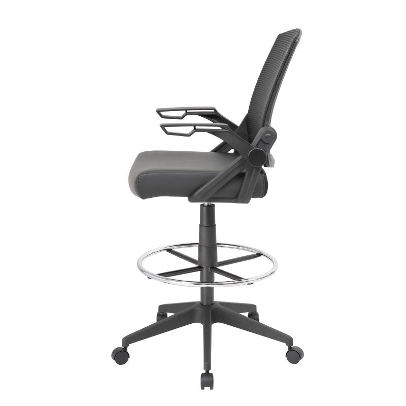 Drafting Stool with Flip Arms Mesh Black - Boss Office Products, 6 of 10