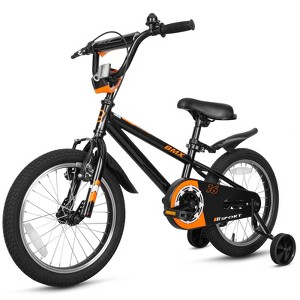 Hykolity 16 Inch Kids Bikes Boy Girl BMX Bicycle Ages 4 5 6 Years Old Coaster Brake Sport Cycling Child Bike with Training Wheels Black - 1 of 4
