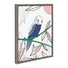 Kate and Laurel Sylvie Dreamy Parakeet Framed Canvas by Teju Reval of SnazzyHues, 18x24, Gray - 2 of 4