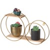 Fabulaxe Tiered Modern Decorative Round Accent Floating Shelf Circle Decor Display Wall Mounted Shelf with Metal Frame and Pine Wood Shelves, Gold - 4 of 4