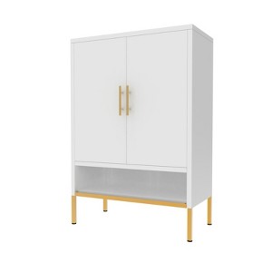 ZACHVO Space-Saving 6-Tier White Metal Shoe Cabinet with Doors – Holds 20-24 Pairs, Durable, Easy to Clean for Entryway, Hallway, or Closet - 1 of 4