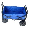 Folding Wagon Garden Shopping Beach Cart (Blue) - 2 of 4