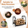 Tangkula Firewood Log Rack, for Indoor Outdoor Steel Log Holder with 110 lbs Load Capacity Decorative Log Rack with Exquisite Leaf Patterns - 4 of 4