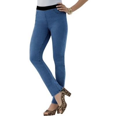 Roaman's Women's Plus Size Tall Invisible Stretch All Day Straight-Leg Jean