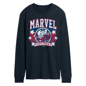 Men's - Marvel - Collegiate Americana Long Sleeve Graphic T-Shirt - 1 of 4