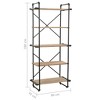 vidaXL Bookshelf Wall Bookcase Storage Standing Shelf Solid Firwood and Steel - 4 of 4