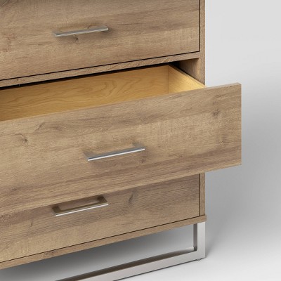 Mixed Material 4 Drawer Dresser Natural Wood - Thumbnail 3