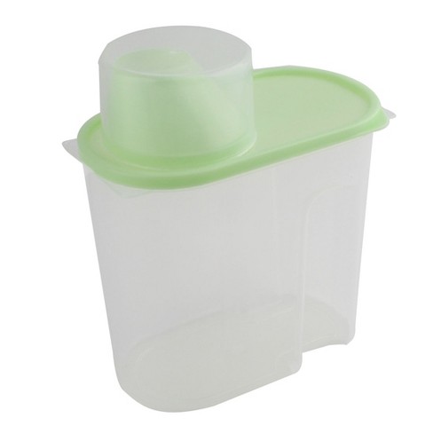Unique Bargains Kitchenware Plastic Sugar Rice Food Fresh Storage Box Container Yellow 1.9L, Green