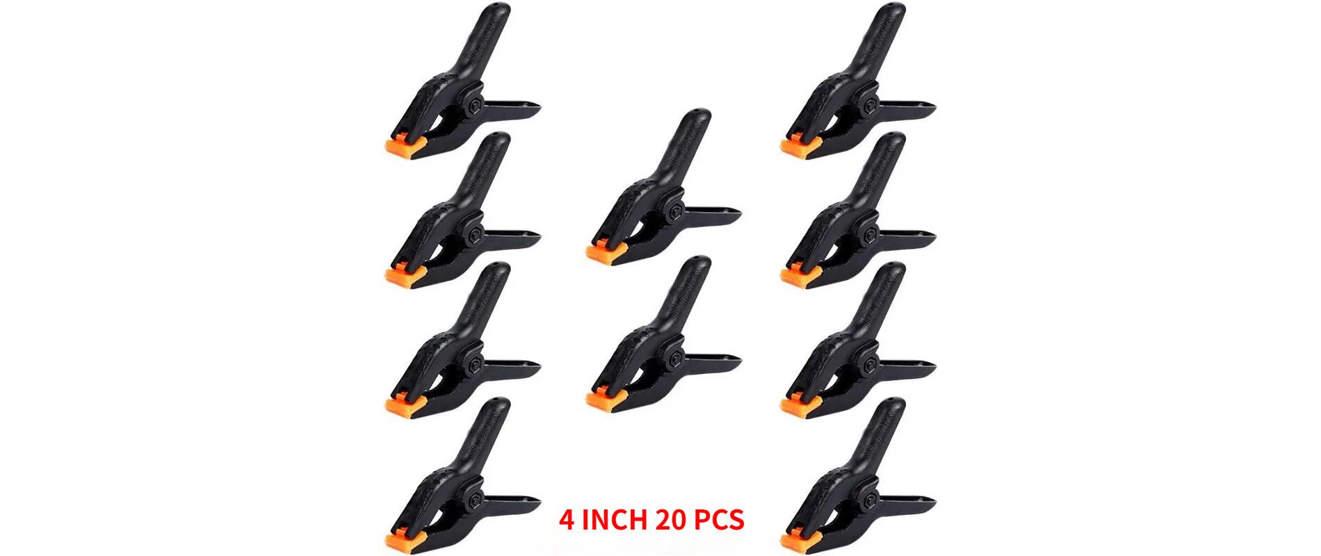 Paaaawaters 20PCS Photography Heavy Duty Muslin Clamps Photo Booth Background Stand Clip Fixed Backdrop Muslin Green Screen Black 4 INCH