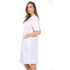 Dreamcrest Womens Short Sleeve Duster, Seersucker Gingham Housecoat/Women Sleepwear Embroidered Snap Front Nightgown - 2 of 3