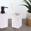 Evideco French Home Goods Modern Square Resin Stone Effect Bathroom Tumbler – Versatile Toothbrush Holder, Makeup Brush Cup and Countertop Organizer - 2 of 4