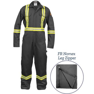Flame Resistant Hi Vis Coverall with Leg Zipper
