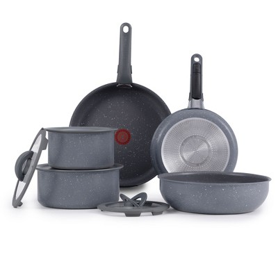 T-fal Ingenio Essentials Nonstick, 11 Piece Cookware Set, Induction, Grey Granite