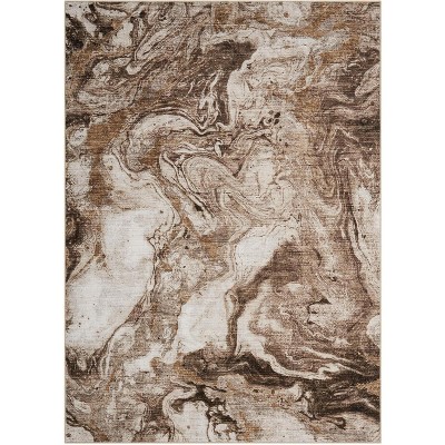 Boho Vintage Abstract Area Rug Machine Washable, Non-Slip Low Pile Carpet for Living Room Dining Room Kids Room Farmhouse Decor