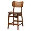 Baxton Studio Tafari Mid-Century Modern Wood and Rattan Pub Set - 3 of 4