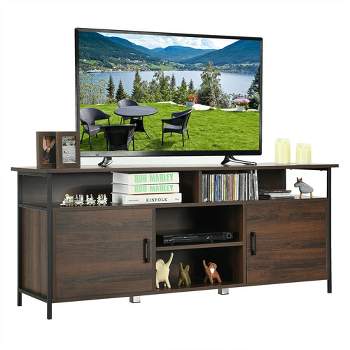 Costway 58'' Wood TV Stand Entertainment Media Center Console w/ Storage Cabinet