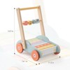 ROBOTIME Wooden Baby Walkers Push Toys for Baby 10 Month +, Adjustable Push & Pull Learning Walker Activity Toys,Blue,14.1''*11.2''*16.9'' - 3 of 4